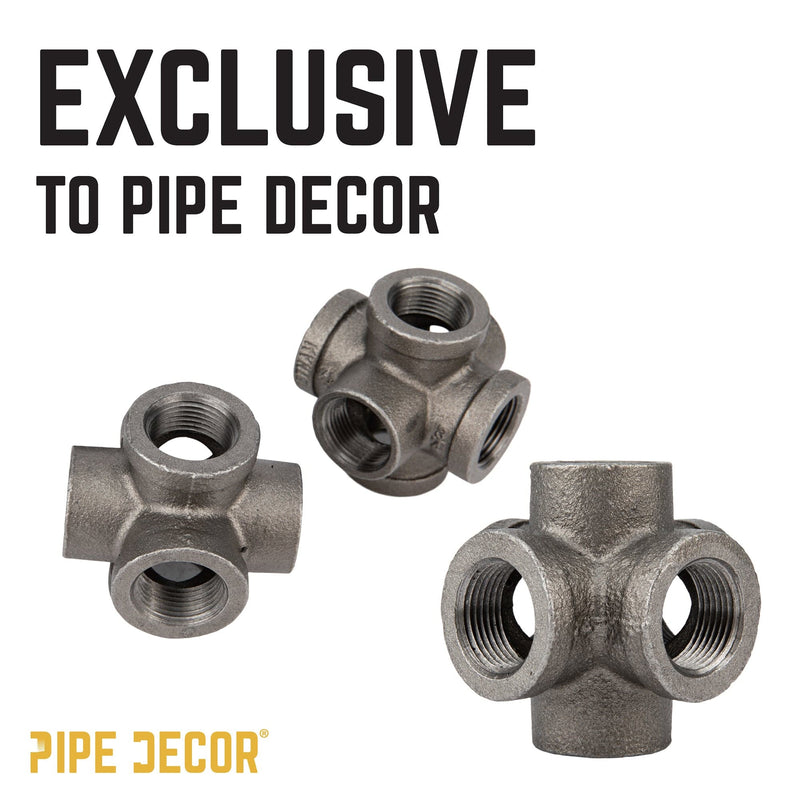 Accesorio negro de 6 vías de 3/4 pulg.