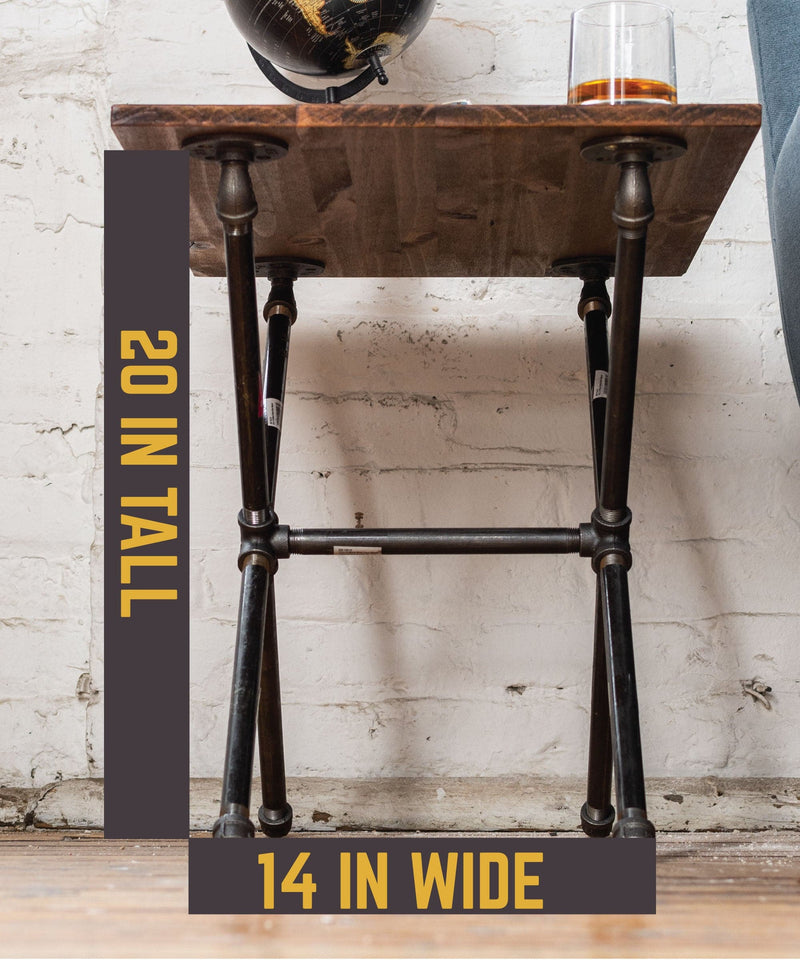 Criss Cross  End Table By PIPE DECOR - Pipe Decor