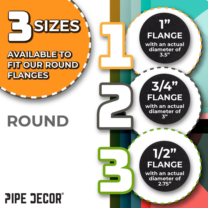 Almohadilla de fieltro redonda de alta resistencia para brida de piso de tubería de 3/4 pulg., 3 pulg. de diámetro (paquete de 4)