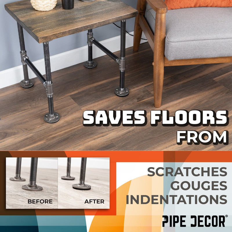 Almohadilla de fieltro redonda de alta resistencia para brida de piso de tubería de 3/4 pulg., 3 pulg. de diámetro (paquete de 4)