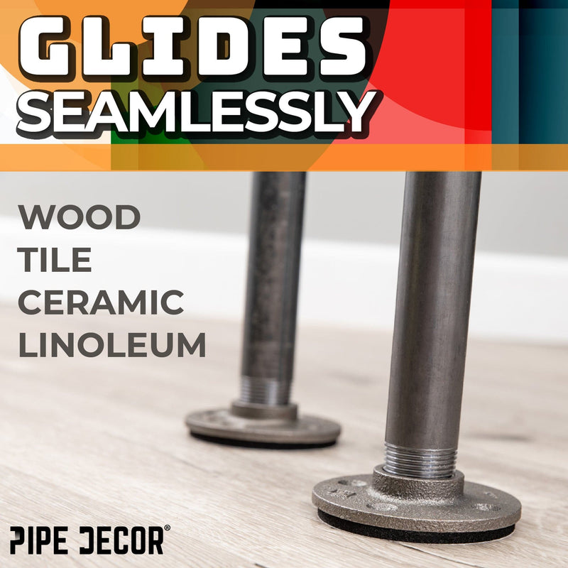 Almohadilla de fieltro redonda de alta resistencia para brida de piso de tubería de 3/4 pulg., 3 pulg. de diámetro (paquete de 4)