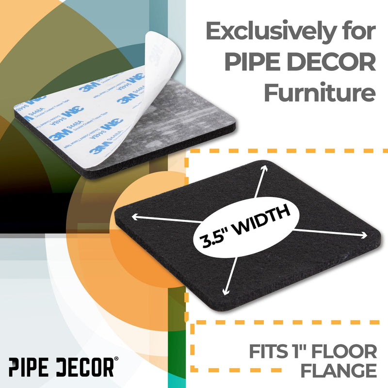 Heavy Duty Square Felt Pad for 1 in. Pipe Floor Flange, 3.5 in. x 3.5 in. (4-Pack)