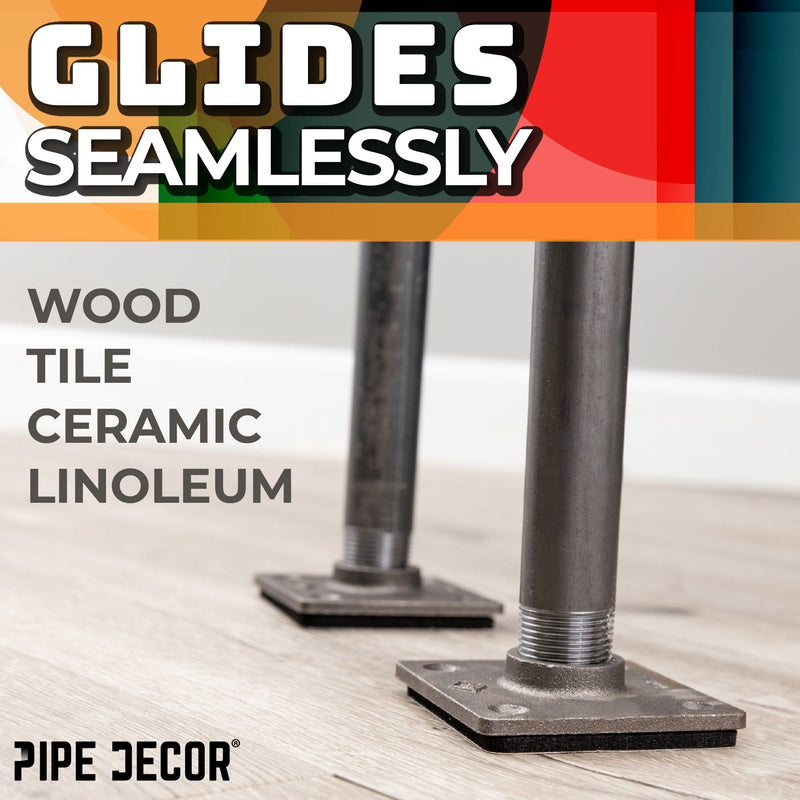 Almohadilla de fieltro cuadrada de alta resistencia para brida de piso de tubería de 3/4 pulg., 3 pulg. x 3 pulg. (paquete de 4)