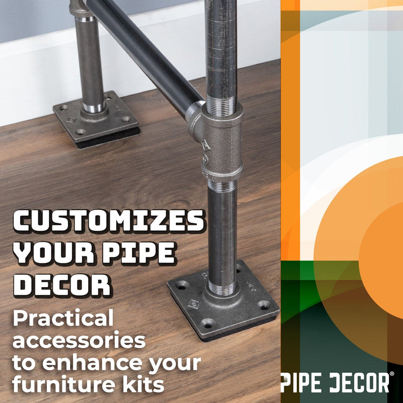 Almohadilla de fieltro cuadrada de alta resistencia para brida de piso de tubería de 3/4 pulg., 3 pulg. x 3 pulg. (paquete de 4)