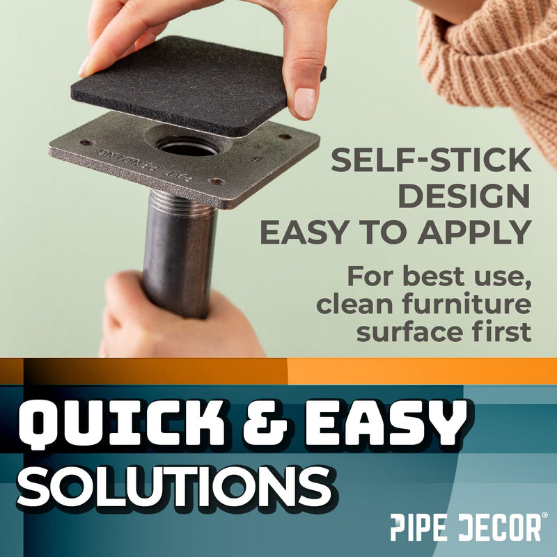 Almohadilla de fieltro cuadrada de alta resistencia para brida de piso de tubería de 3/4 pulg., 3 pulg. x 3 pulg. (paquete de 4)