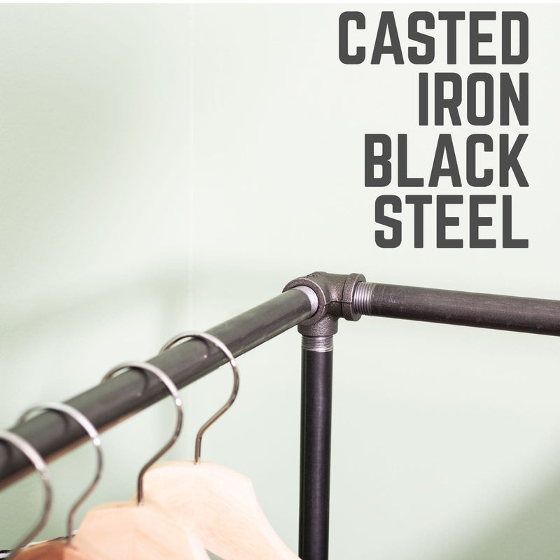 Wall And Floor Mounted Clothing Rack By PIPE DECOR - Pipe Decor