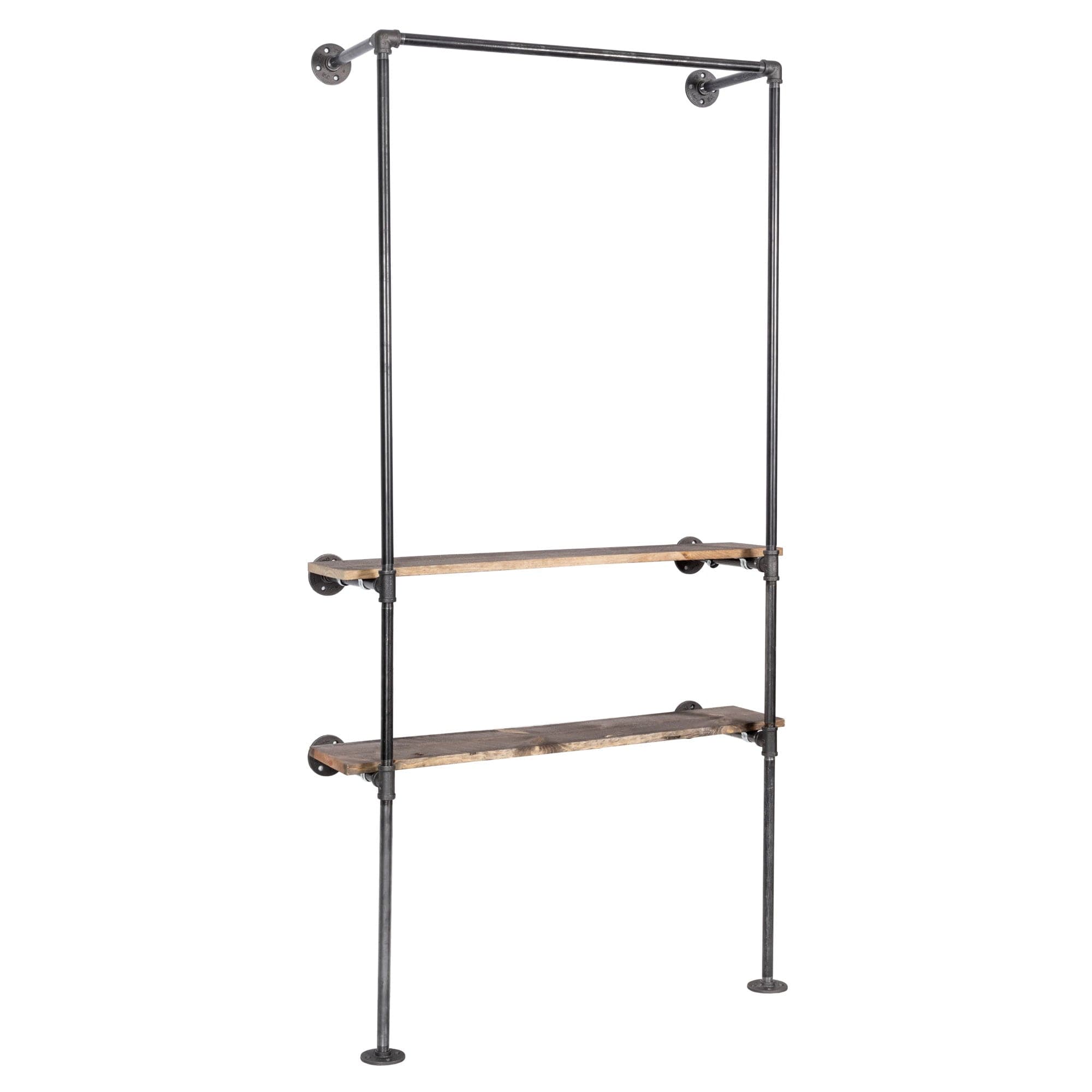 Brass Clothes Rail With A Double Shelf PRE ORDER - The Forest & Co.