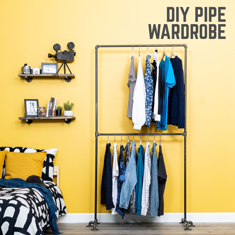 Pipe Clothes Hangers | PIPE DECOR | Pipe Clothing Rack, Wall Mounted