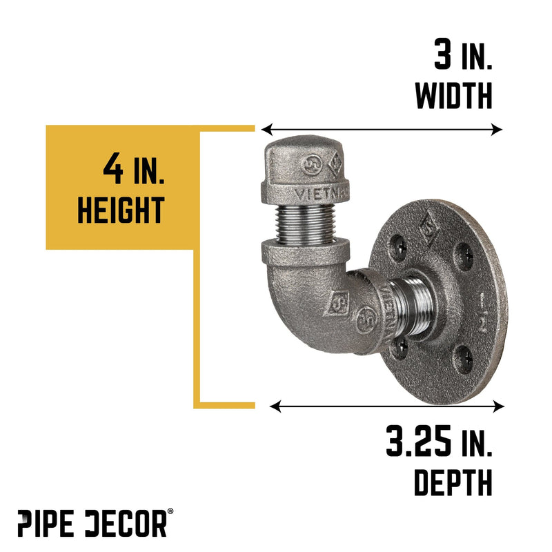 Kit de crochets muraux coudés à 90 degrés (lot de 2)