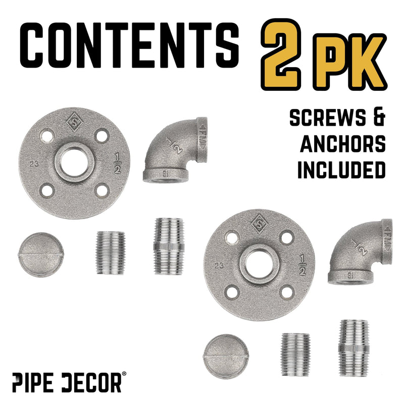 Kit de crochets muraux coudés à 90 degrés (lot de 2)