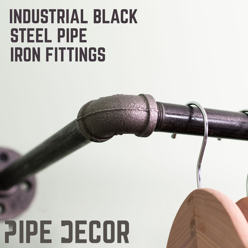 Industrial pipe clothing rack, wall mounted