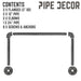Components for industrial pipe clothing rack, wall mounted
