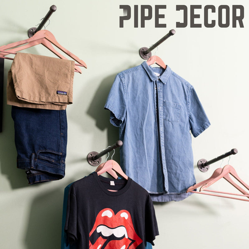 1/2 In X 12 In Clothing Hanging Bracket Kit, 4 Pack - Pipe Decor