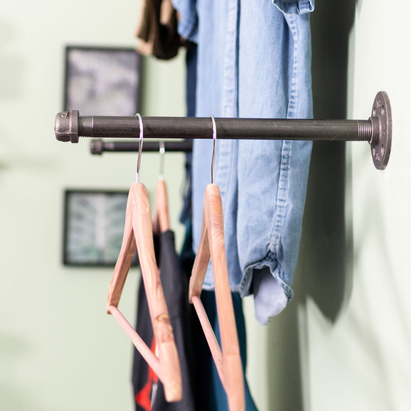 1/2 In X 12 In Clothing Hanging Bracket Kit, 4 Pack - Pipe Decor