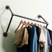 24 In Quad-flange Wall Mounted Clothing Rack By PIPE DECOR - Pipe Decor