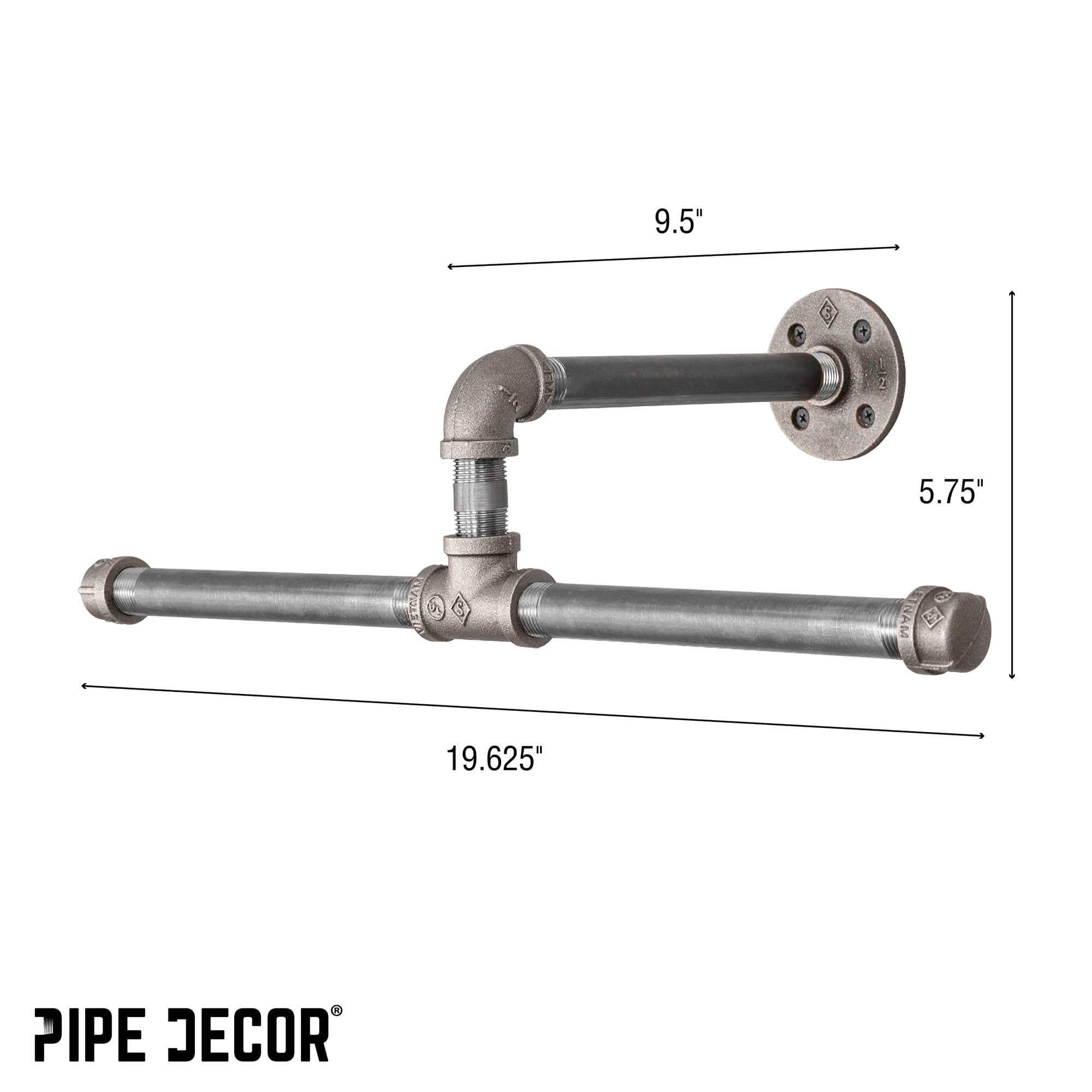 Wall-Mounted Tee-Style Pipe Clothing Rack — PIPE DECOR