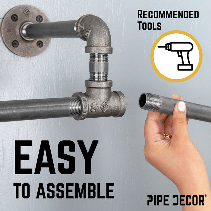 Wall-Mounted Tee-Style Pipe Clothing Rack — PIPE DECOR