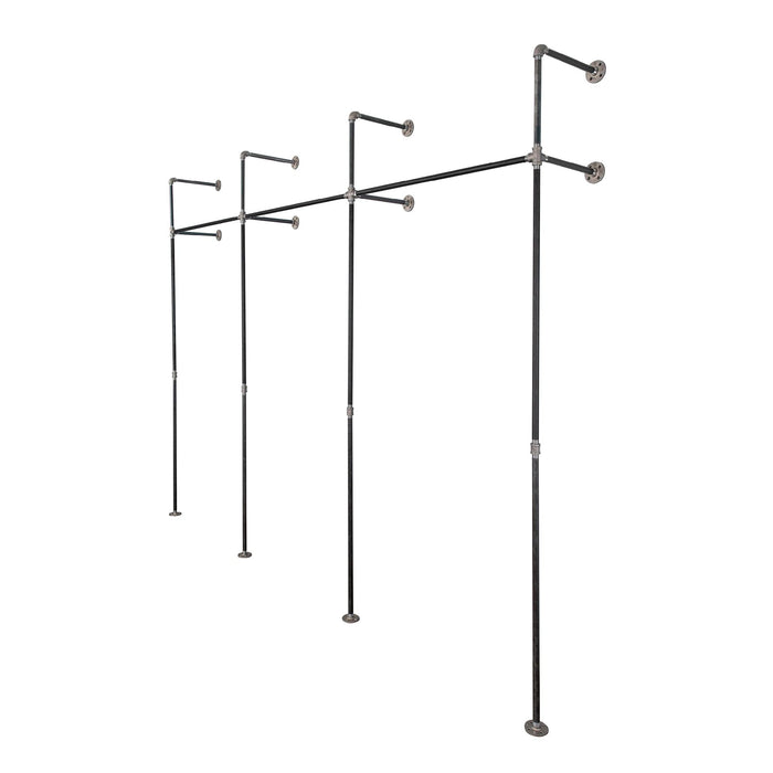 115 in. Wall Mounted Clothing Rack, Triple