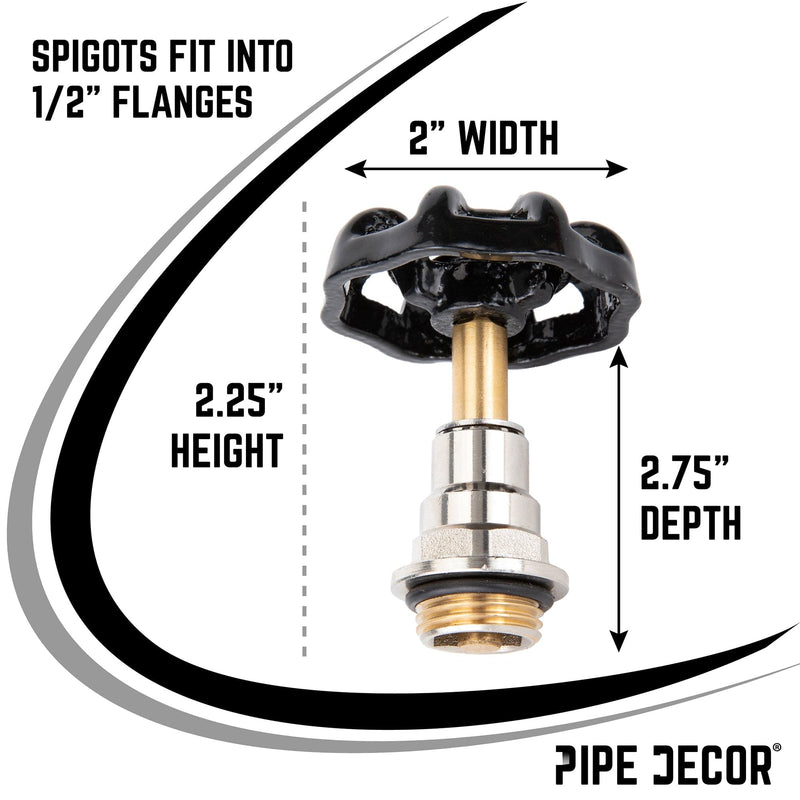 Manija de grifo industrial negra (paquete de 2)