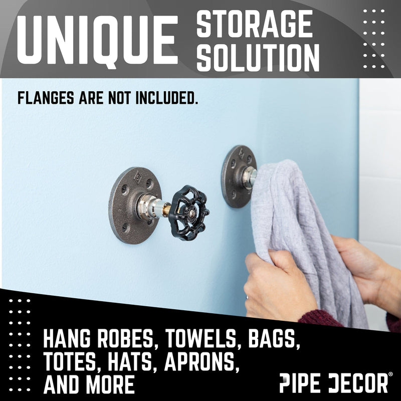 Manija de grifo industrial negra (paquete de 2)