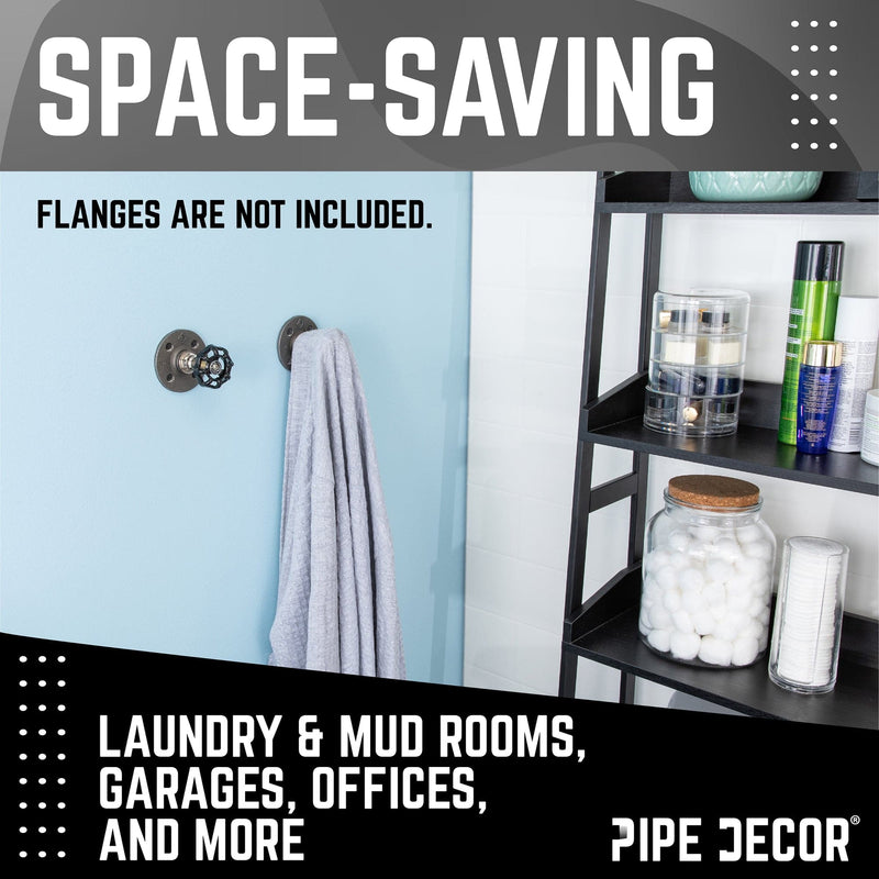 Manija de grifo industrial negra (paquete de 2)