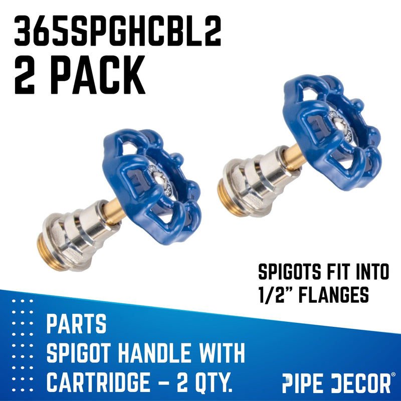 Poignée de robinet industrielle bleue (paquet de 2)