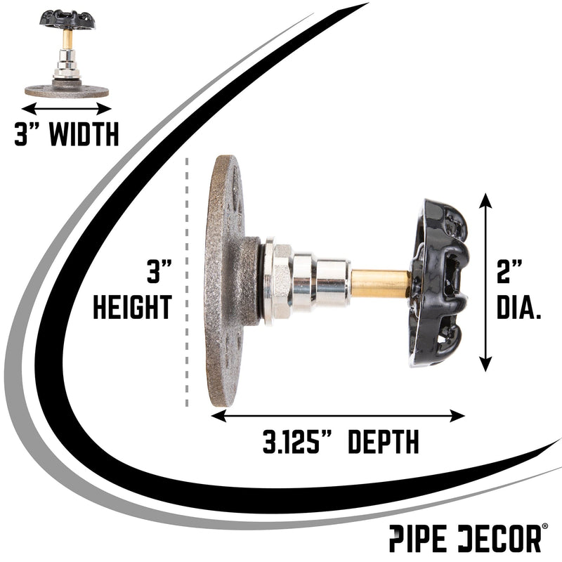 Gancho de pared industrial negro con brida (paquete de 2)