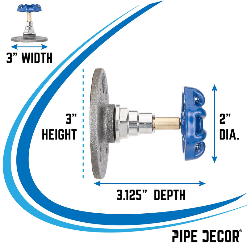 Gancho de pared industrial azul con brida (paquete de 2)
