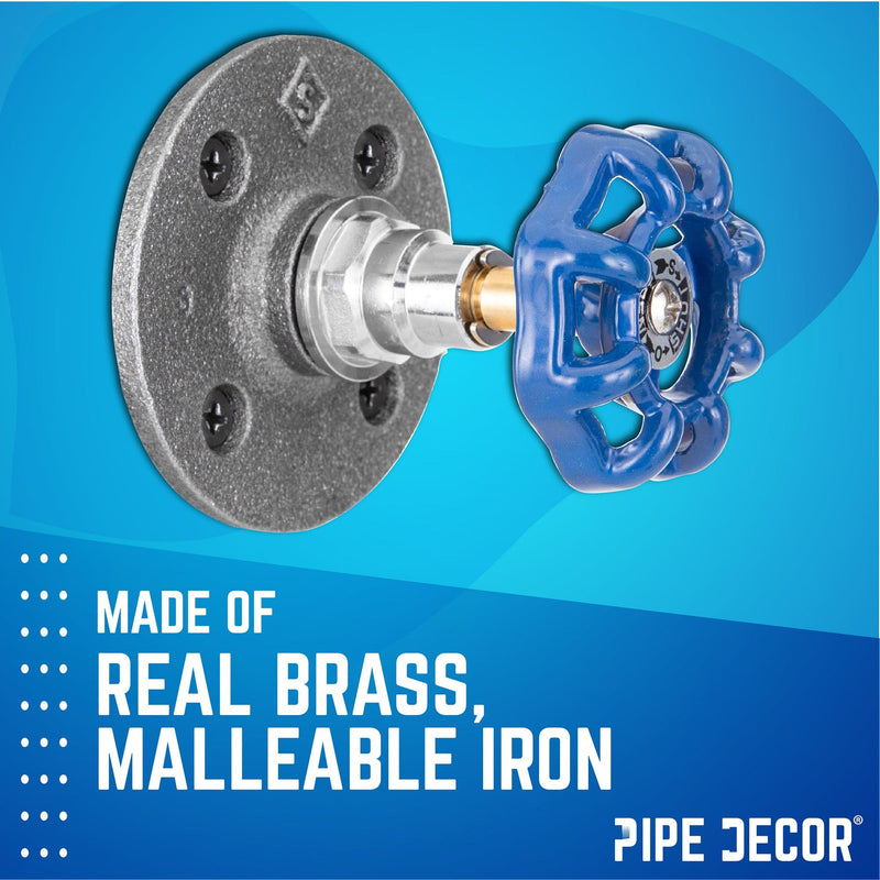 Gancho de pared industrial azul con brida (paquete de 2)