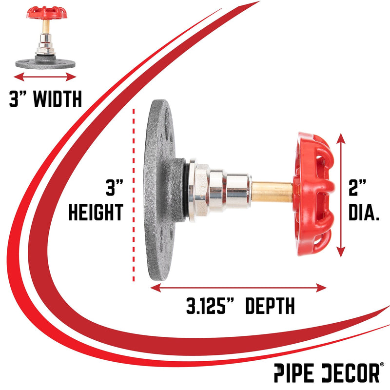 Gancho de pared industrial rojo con brida (paquete de 2)