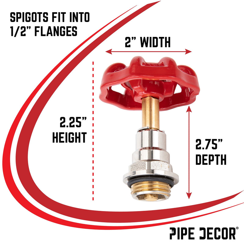 Manija de grifo industrial roja (paquete de 2)