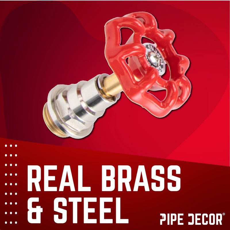 Manija de grifo industrial roja (paquete de 2)