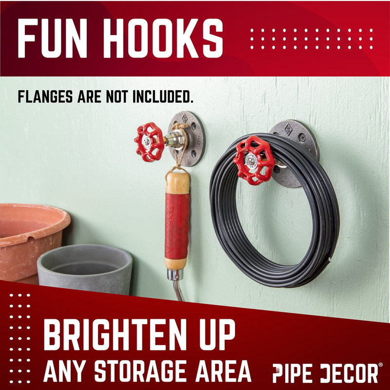 Manija de grifo industrial roja (paquete de 2)