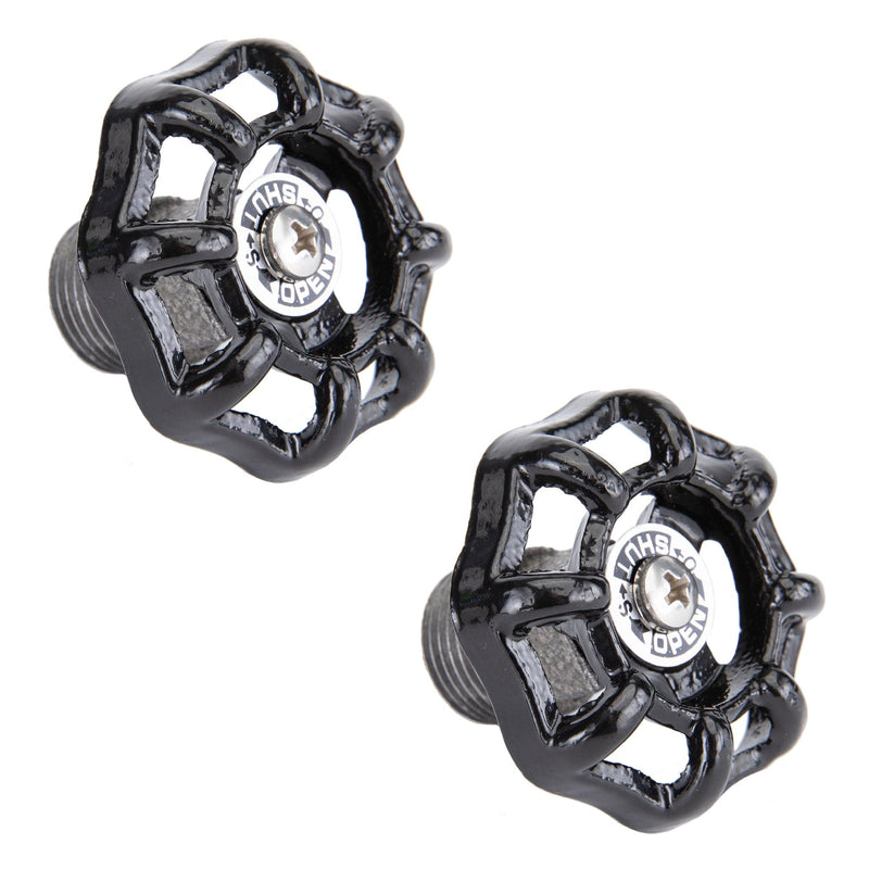 Robinet industriel noir avec bouchon (lot de 2)