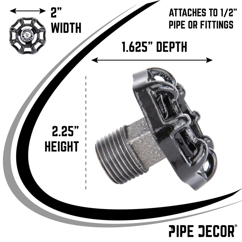 Robinet industriel noir avec bouchon (lot de 2)
