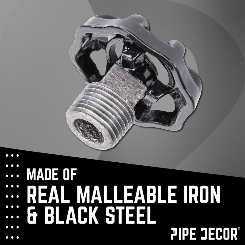 Robinet industriel noir avec bouchon (lot de 2)