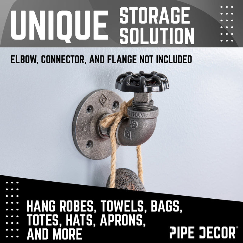 Robinet industriel noir avec bouchon (lot de 2)