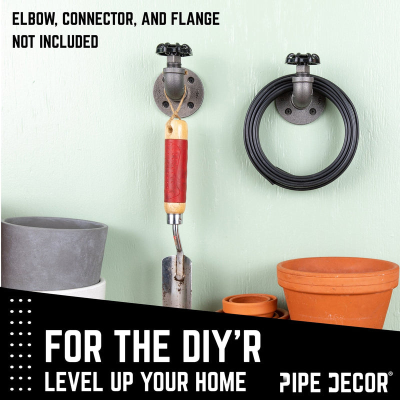 Robinet industriel noir avec bouchon (lot de 2)