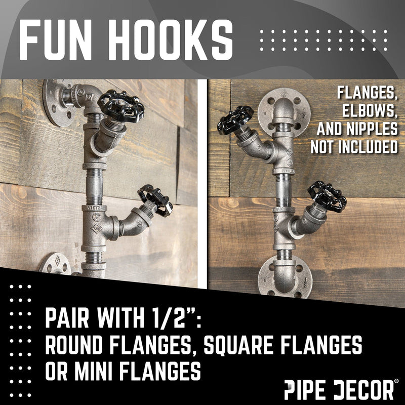 Robinet industriel noir avec bouchon (lot de 2)