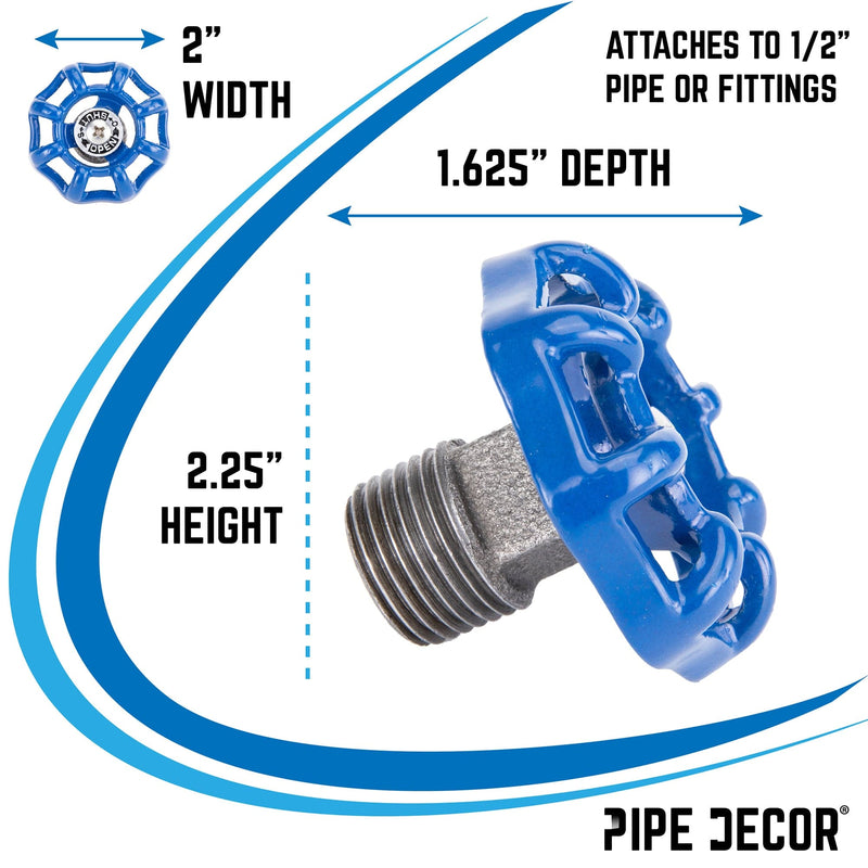 Grifo industrial azul con tapón (paquete de 2)