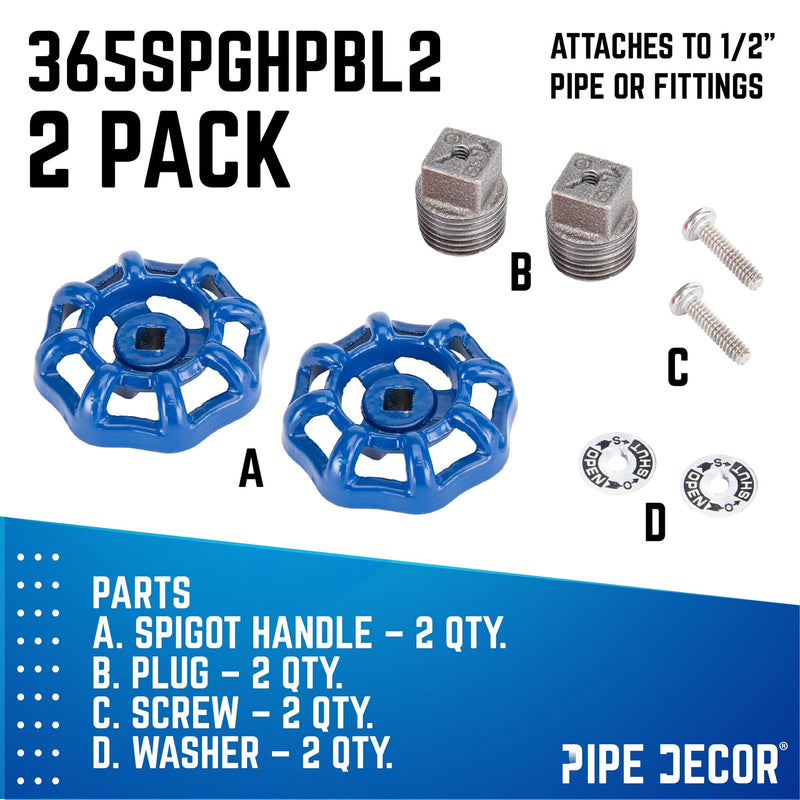 Grifo industrial azul con tapón (paquete de 2)