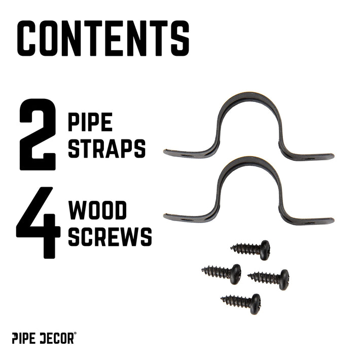 Black Steel U-shaped Pipe Straps for ½” Pipe