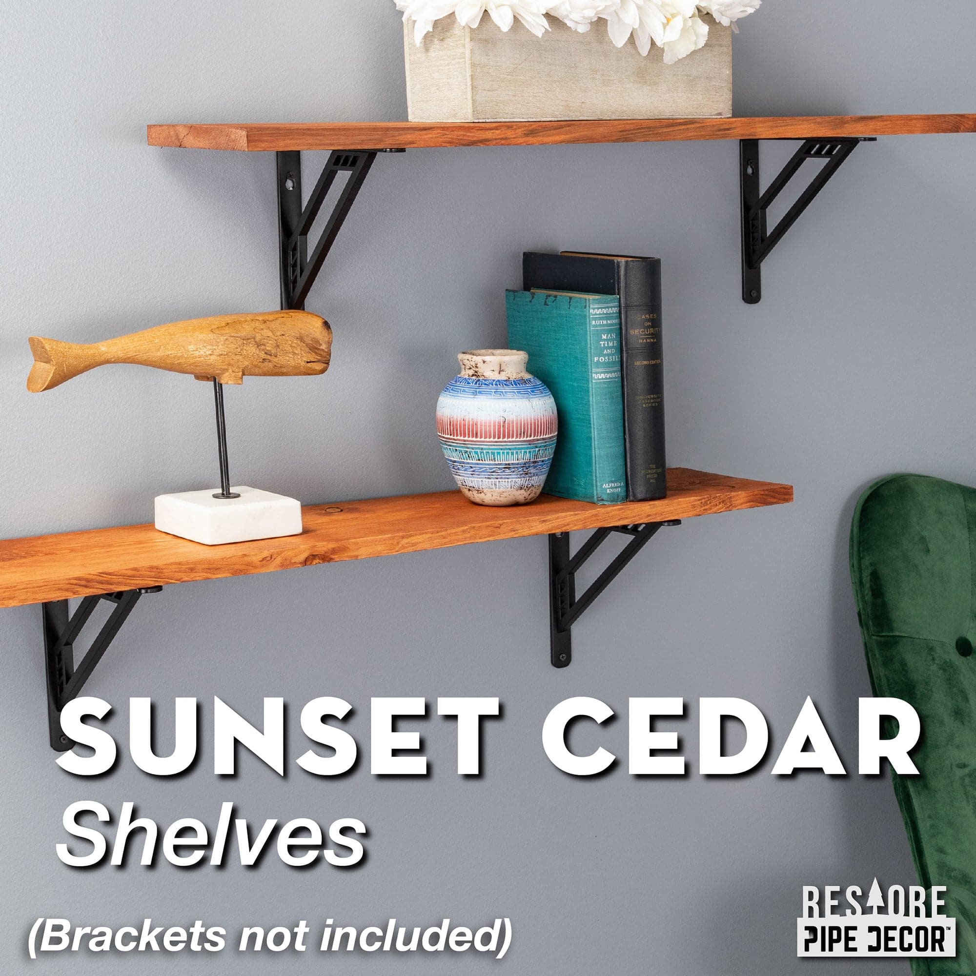 RESTORE Sunset Cedar 36 in. Wood Shelf (Wood Only) — PIPE DECOR