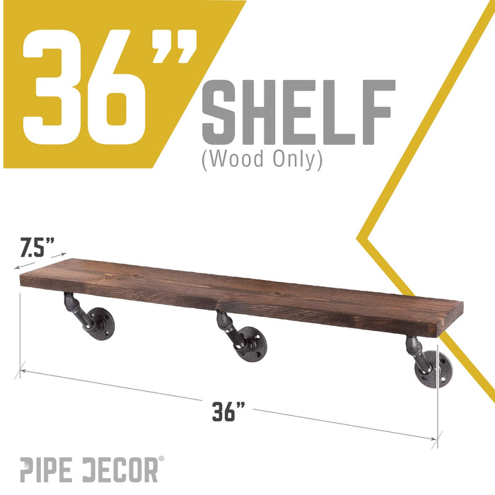 RESTORE Trail Brown 36 in. Wood Shelf (Wood Only)
