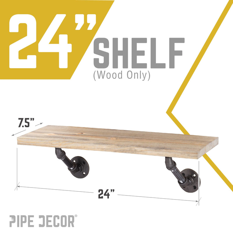 RESTORE Driftwood Tan 24 in. Wood Shelf (Wood Only)