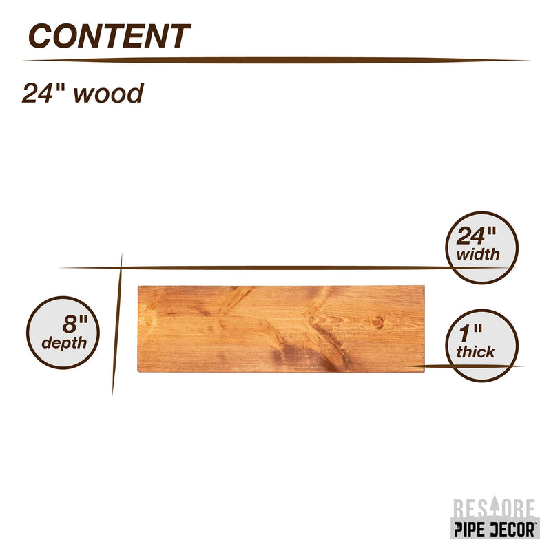 RESTORE Sunset Cedar 24 in. Wood Shelf (Wood Only)