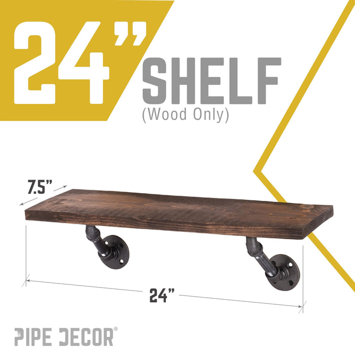 RESTORE Trail Brown 24 in. Wood Shelf (Wood Only)