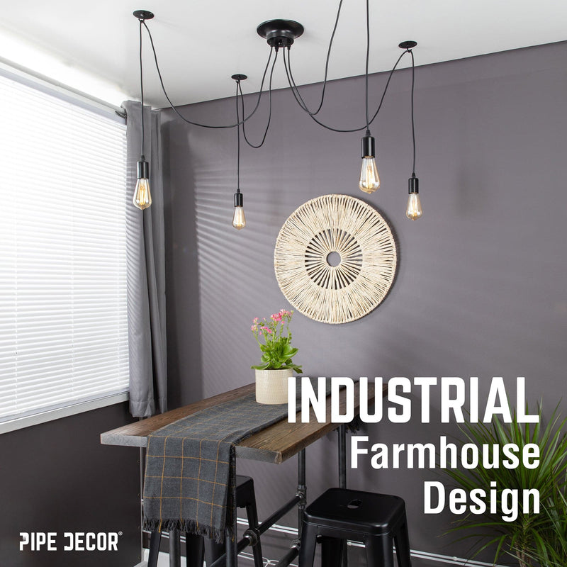 Black Spider Pendant Light with 4 Adjustable Arms