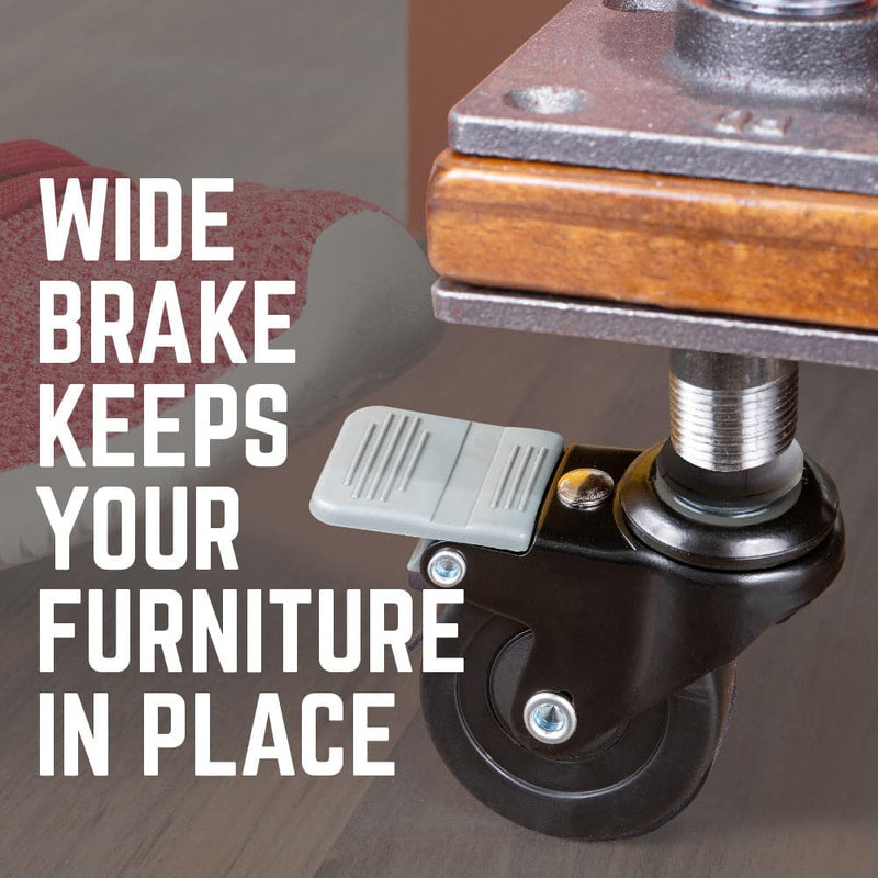 Swivel Caster Wheels for ½" Pipe (4-Pack)