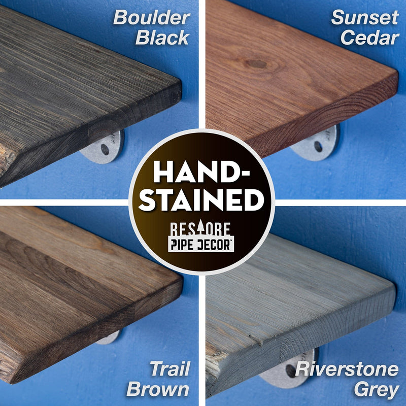 RESTORE Riverstone Grey 24 in. Live Edge Wood Shelf (Wood Only)